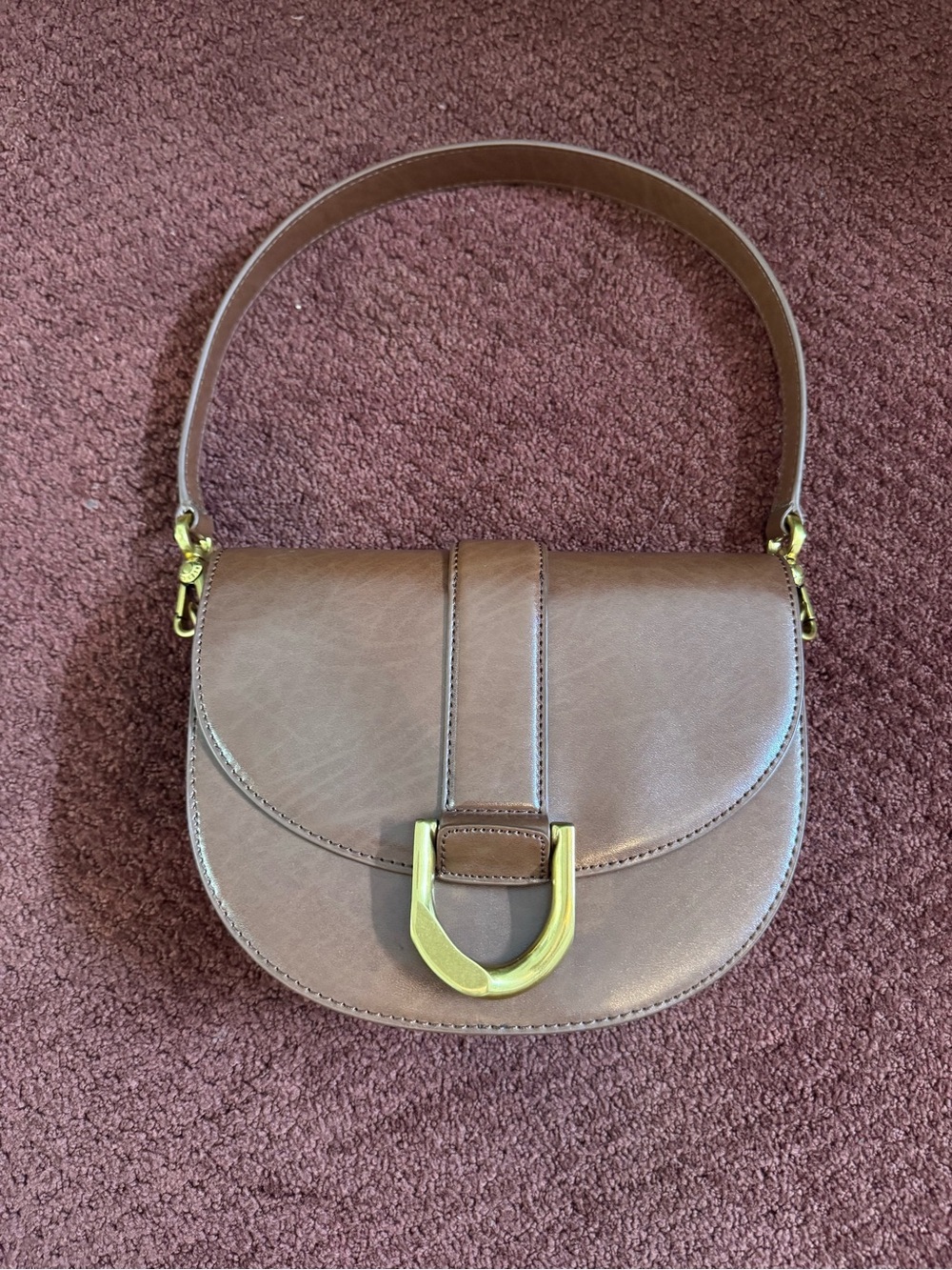 CHARLES AND KEITH GABINE LEATHER SADDLE BAG
